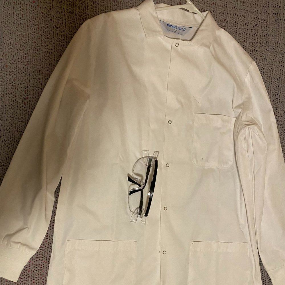 Used Lab Coat and Goggles